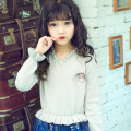 HOT Winter Onling Shopping Fashion Fancy Flower Kids Performance Dress blue one piece long sleeve Autumn princess dresses